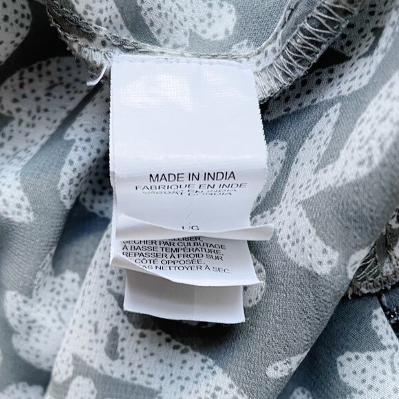 Lucky Brand Beaded Peasant Blouse Sage Green Size Large Tassel Tie Boho Y2K - Picture 9 of 10